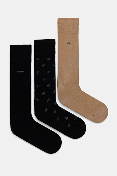 Ponožky BOSS 3-pack pánské, černá barva, 50543650