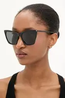 Sluneční brýle Saint Laurent KATE THIN dámské, černá barva, SL 214