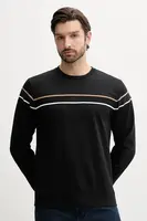 Bavlněná mikina BOSS pánská, černá barva, s aplikací, 50545589