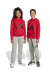 Dětské tepláky adidas šedá barva, s potiskem, JD2092