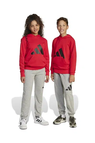 Dětské tepláky adidas šedá barva, s potiskem, JD2092