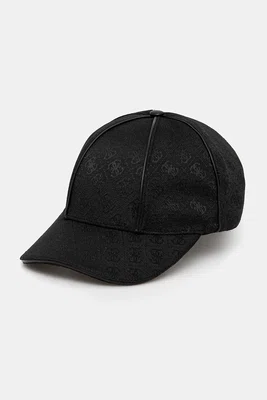 Kšiltovka Guess dámská, černá barva, vzorovaná, AW5282 POL01