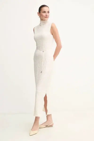 Šaty Calvin Klein béžová barva, maxi, K20K208304