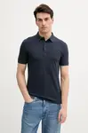 Bavlněné polo tričko Sisley pánské, tmavomodrá barva, 3089S300T