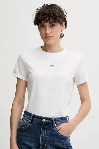 Bavlněné tričko BOSS Orange C_Elogo_5_s dámské, bílá barva, 50547547