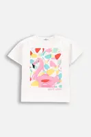Tričko Coccodrillo bílá barva, HOLIDAY SPLASH GIRL KIDS