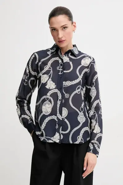 Košile s příměsí hedvábí Gant