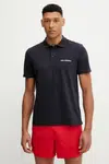 Bavlněné polo tričko Karl Lagerfeld pánské, tmavomodrá barva, A2M46036