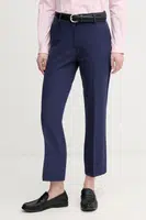 Kalhoty Sisley dámské, tmavomodrá barva, high waist, 4KVXLE02X