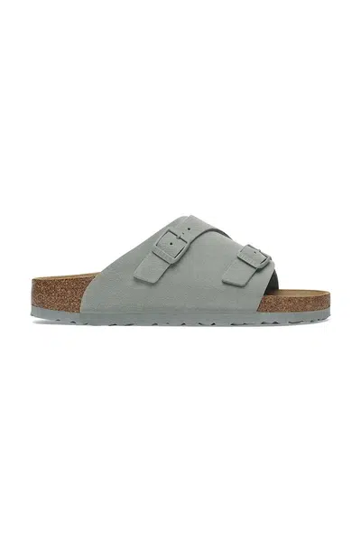 Semišové pantofle Birkenstock Zürich pánské, modrá barva, 1029184