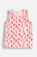 Dětské tričko Coccodrillo růžová barva, HOLIDAY SPLASH GIRL KIDS