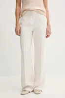 Kalhoty Sisley dámské, béžová barva, high waist, 470YLF02I