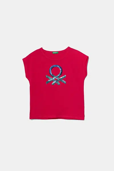 Dětské bavlněné tričko United Colors of Benetton růžová barva, 3I1XC10P1