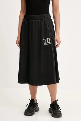 Sukně EA7 Emporio Armani černá barva, midi, áčková, AF15213.7W000198