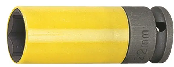 Nástrčná hlavice 1/2" s krytkou na ALU, pro rázové utahováky, 22 mm - JONNESWAY S18A4122 Velikost: 19 mm