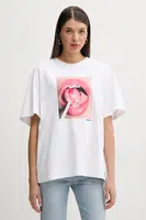 Bavlněné tričko Fiorucci Lollipop Mouth Print Boxy T-Shirt bílá barva, U02SPTSH103CJ01WH09
