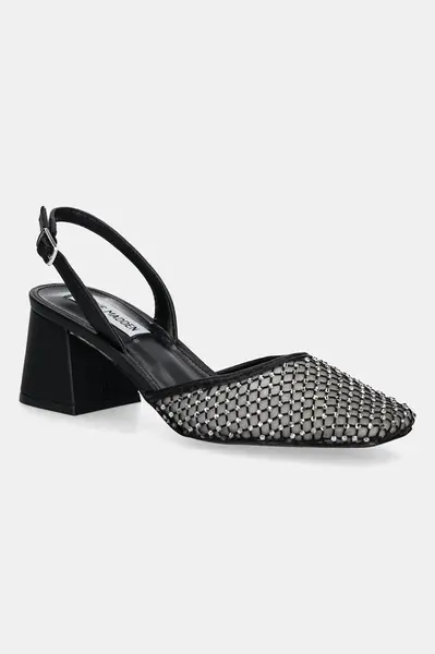 Lodičky Steve Madden Network černá barva, na podpatku, s odkrytou patou, SM11003612