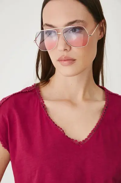 Bavlněné tričko Medicine dámské, červená barva