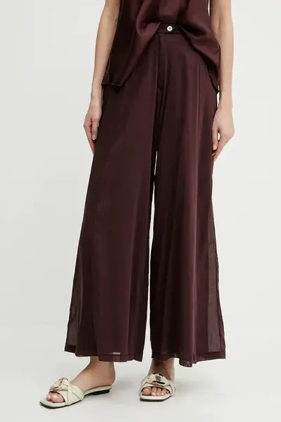 Kalhoty z hedvábné směsi Forte Forte