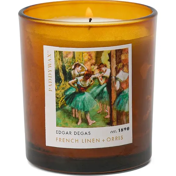 Vonná sójová svíčka Paddywax Impressionist, Degas Dancers 'Pink & Green' 170 g hnědá barva