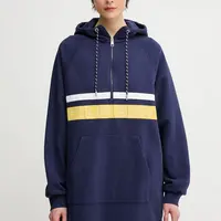 Bavlněná mikina Tommy Hilfiger SAILING dámská, tmavomodrá barva, s kapucí, s aplikací, WW0WW45599