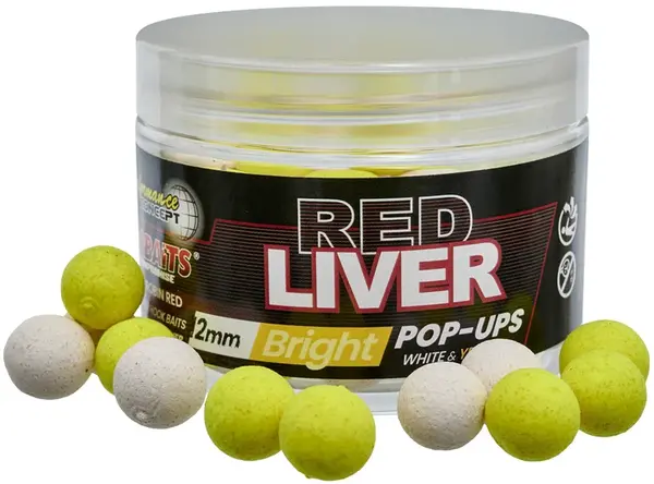 Starbaits plovoucí boilie bright fluo red liver 50 g - 14 mm