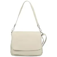 Dámská kožená crossbody kabelka krémová - Delami Madleen