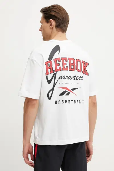 Bavlněné tričko Reebok Classic bílá barva, s potiskem, 100218838