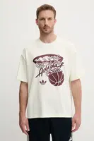 Tričko adidas Originals Hot Shot Tee pánské, béžová barva, s potiskem, JY3651