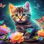 Dřevěné puzzle Roztomilé kotě A4