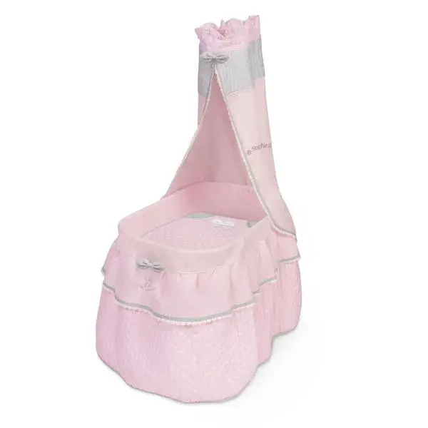 DeCuevas 51075 Pojízdná postýlka pro panenky s nebesy a peřinkou Sophie 2025