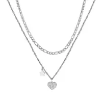 S'Agapõ Dvojitý ocelový náhrdelník s přívěsky Aurora SAR24