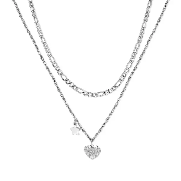 S'Agapõ Dvojitý ocelový náhrdelník s přívěsky Aurora SAR24