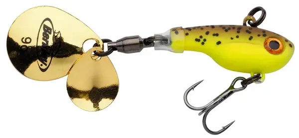 Berkley nástraha pulse spintail brown chartreuse - 5 cm 5 g
