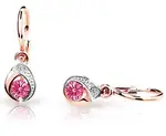 Cutie Jewellery Dětské náušnice z růžového zlata C1898-10-X-4 fuchsiová