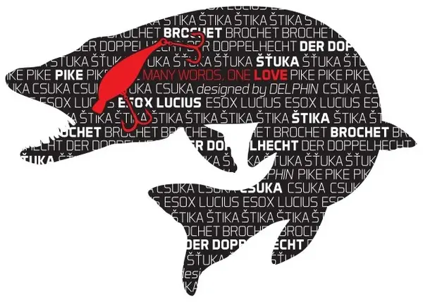 Delphin nálepka štika série words