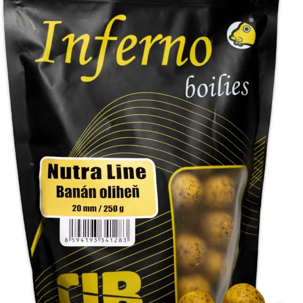 Carp inferno boilies nutra line banán oliheň - 250 g 20 mm