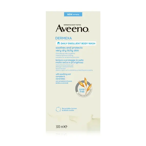 Aveeno Emolienční sprchový gel bez parfemace Dermexa (Daily Emollient Body Wash) 300 ml