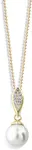 Cutie Jewellery Luxusní přívěsek ze žlutého zlata s pravou perlou a zirkony Z6304-3152-40-10-X-1