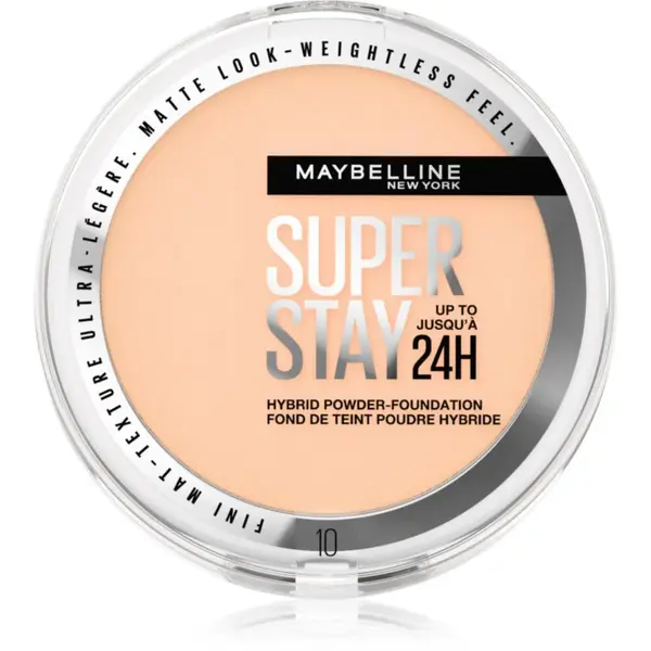 MAYBELLINE NEW YORK SuperStay 24H Hybrid Powder-Foundation kompaktní pudrový make-up pro matný vzhled odstín 10 9 g