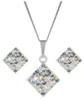 Evolution Group - Pavona Stříbrná souprava třpytivých šperků 39126.3 (náušnice, řetízek, přívěsek)