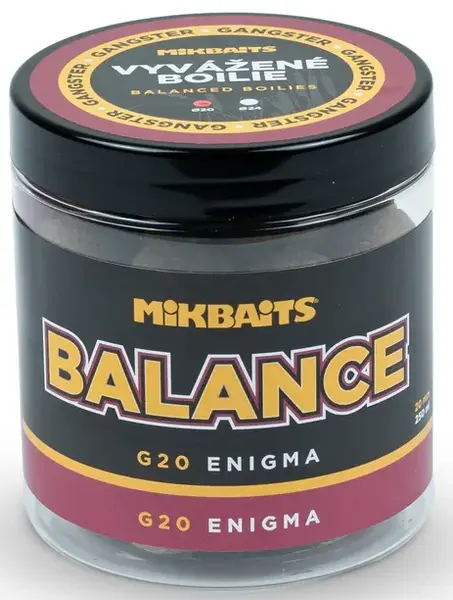 Mikbaits vyvážené boilie gangster balance g20 enigma 250 ml - 24 mm