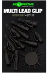 Korda závěsky multi lead clip - weed/silt