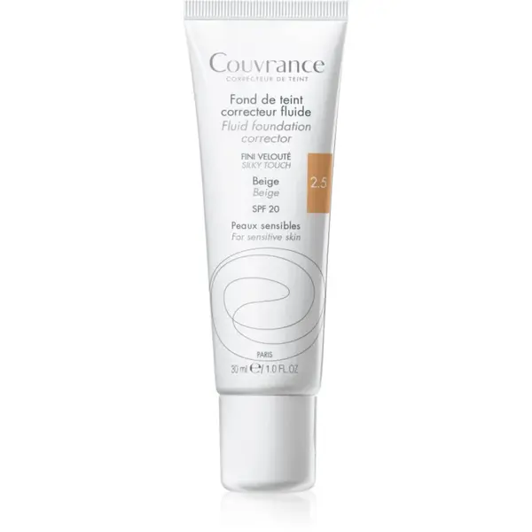 Avène Couvrance Fluid Foundation Corrector tekutý krycí make-up SPF 20 odstín 2.5 Beige 30 ml