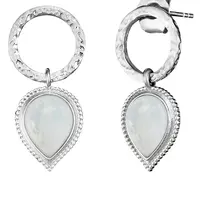 Engelsrufer Stříbrné náušnice s měsíčním kamenem Pure Drop ERE-PUREDROP-MO