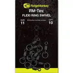 Ridgemonkey obratlík rm-tec flexi ring swivel 10 ks - velikost 11