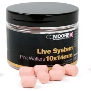 Cc moore vyvážené boilie dumbell wafters live system pink 10x14 mm 65 ks