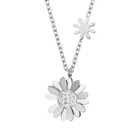 Troli Půvabný ocelový náhrdelník s kytičkami VSN004S-PET