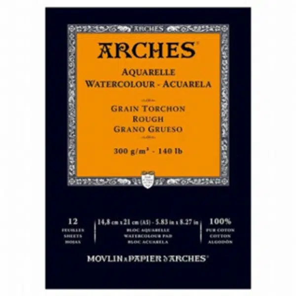 Akvarelový blok Arches rough grain A5, 100% bavlna