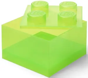 LEGO úložný box 4 s víkem - průhledná zelená